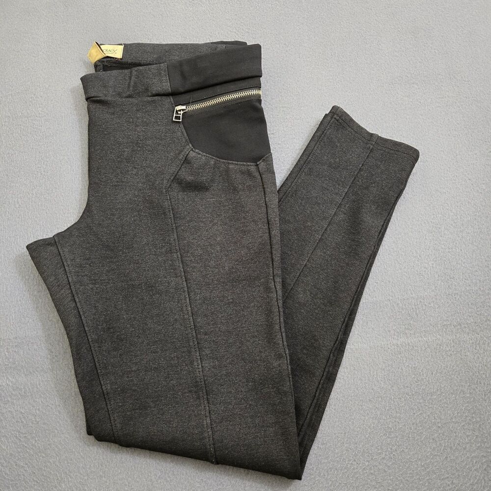 Democracy Women 12 Dark Gray Skinny Pull On Elastic Waist Pants